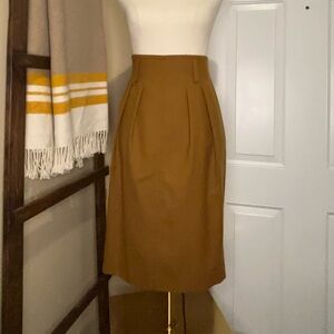 Mondi British Tan Wool High Waisted Pencil Skirt for Women 42 Germany Size 8-10